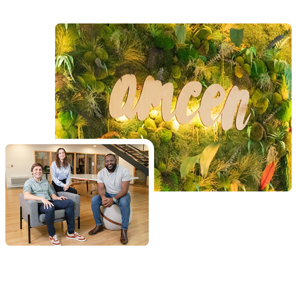 Equipes AMCEN et logo lumineux AMCEN